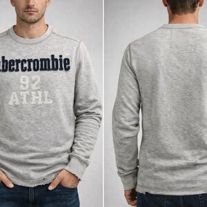 Abercrombie Men’s Small Gray Athletic Crewneck Sweatshirt 92 Logo